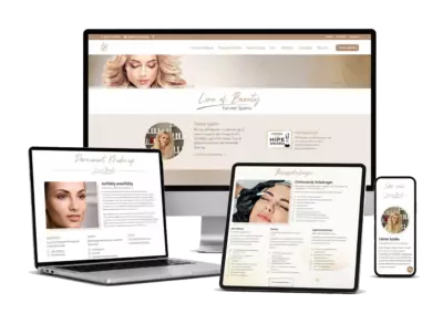 Klar strukturierte Website für ein Beauty-Studio