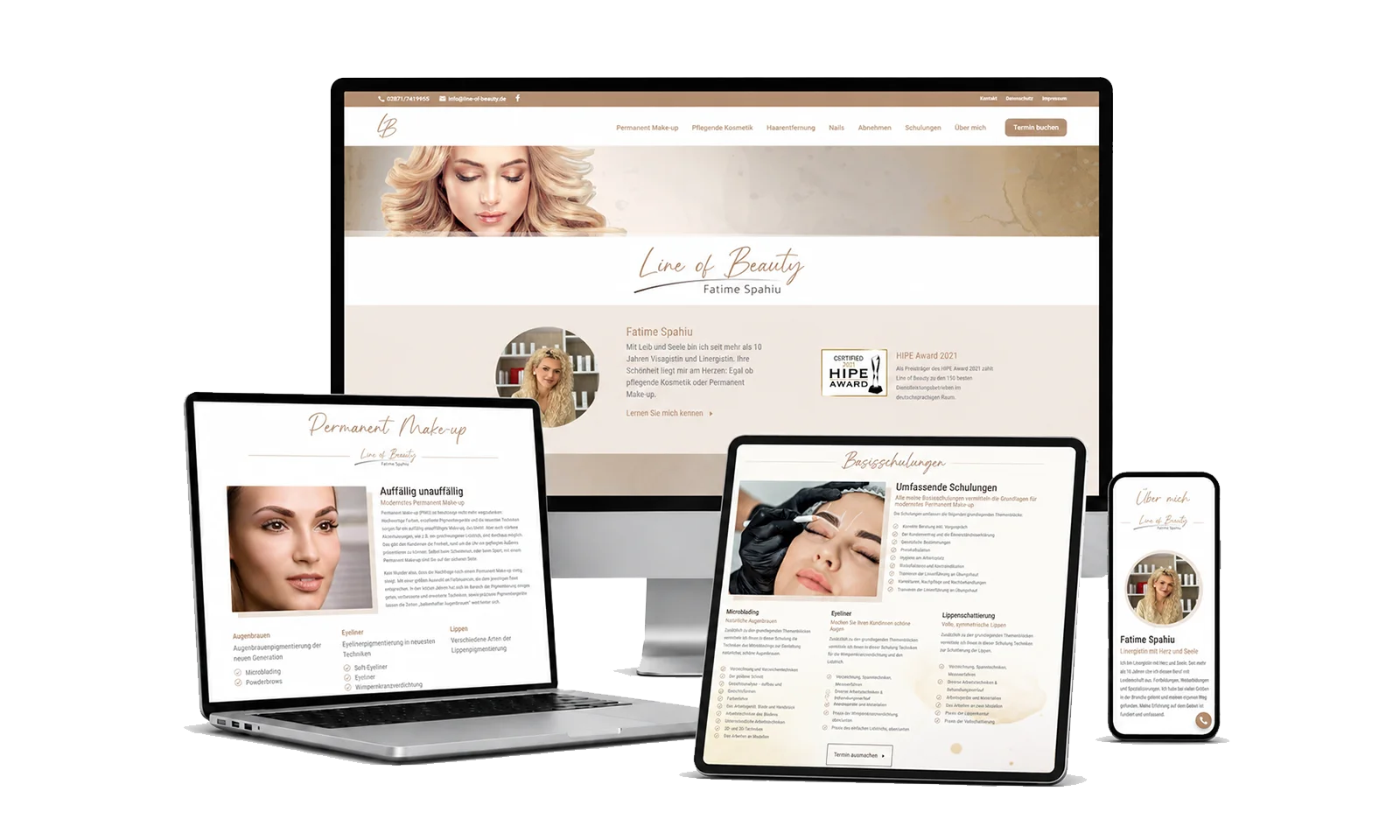 Webdesign-Referenz Xanten on Stage – Website auf verschiedenen Geräten dargestellt