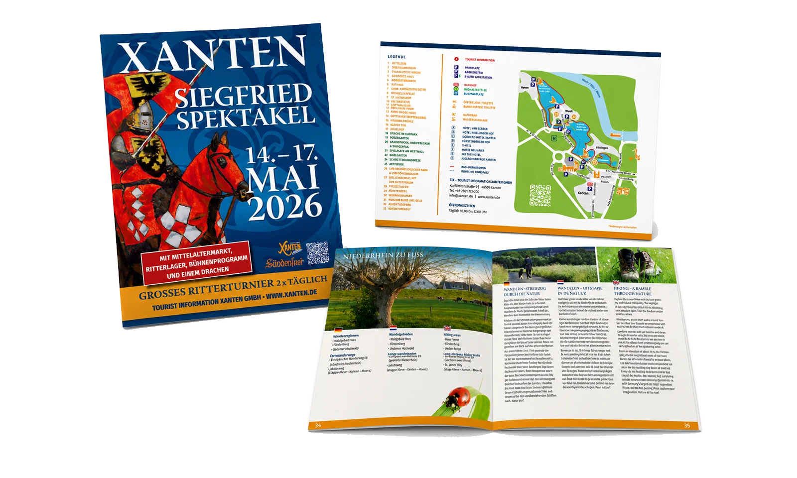 Webdesign-Referenz Xanten on Stage – Website auf verschiedenen Geräten dargestellt